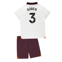 Camiseta Manchester City Ruben Dias #3 Visitante Equipación para niños 2023-24 manga corta (+ pantalones cortos)